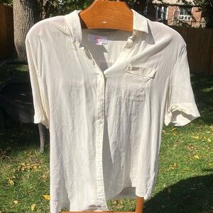 100% Silk Joe Fresh Women's Cream Blouse